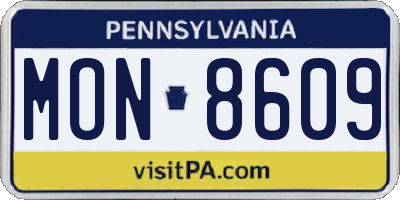 PA license plate MON8609