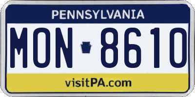 PA license plate MON8610