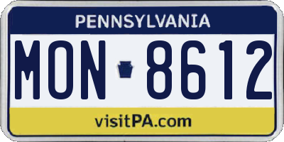 PA license plate MON8612