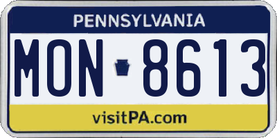PA license plate MON8613