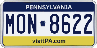 PA license plate MON8622