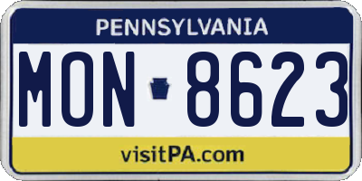 PA license plate MON8623