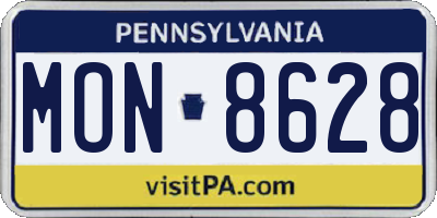 PA license plate MON8628