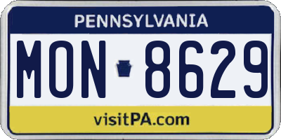 PA license plate MON8629