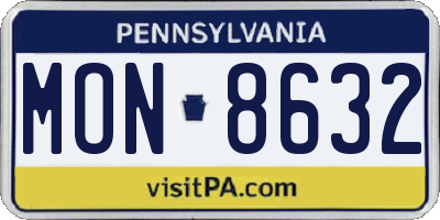 PA license plate MON8632
