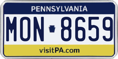PA license plate MON8659