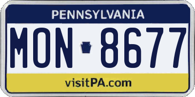 PA license plate MON8677