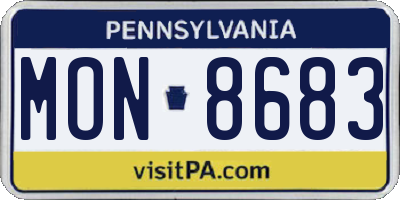 PA license plate MON8683