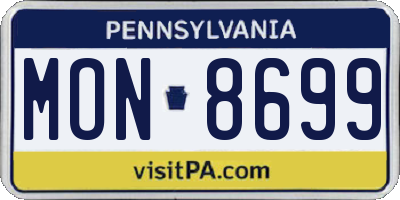 PA license plate MON8699