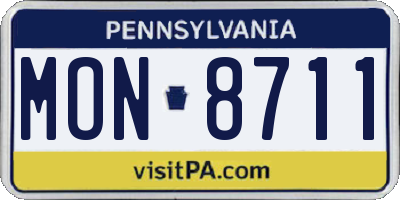 PA license plate MON8711