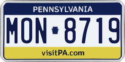 PA license plate MON8719