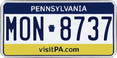PA license plate MON8737