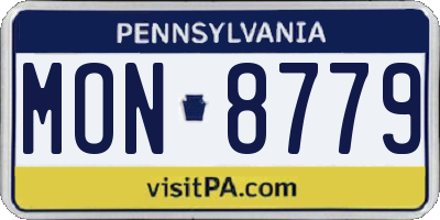 PA license plate MON8779