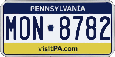 PA license plate MON8782