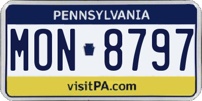 PA license plate MON8797