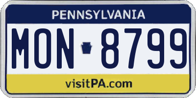 PA license plate MON8799