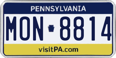 PA license plate MON8814