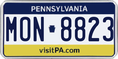 PA license plate MON8823