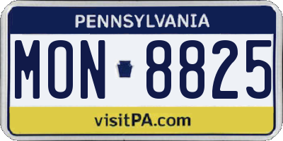 PA license plate MON8825