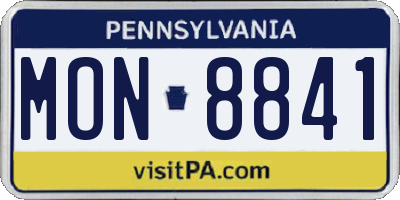 PA license plate MON8841