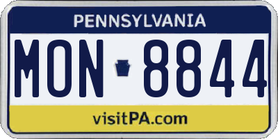 PA license plate MON8844