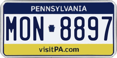 PA license plate MON8897