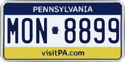 PA license plate MON8899