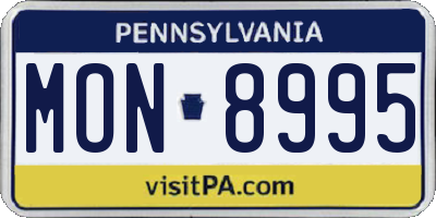 PA license plate MON8995