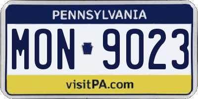 PA license plate MON9023