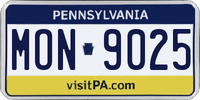PA license plate MON9025