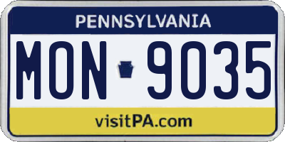 PA license plate MON9035