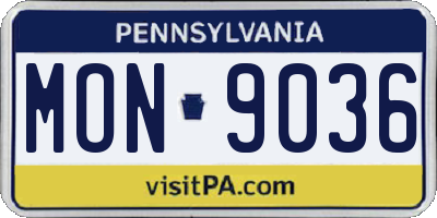 PA license plate MON9036