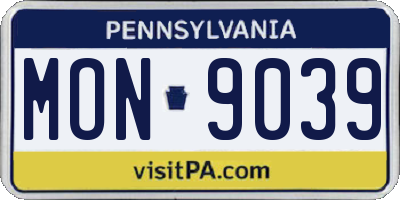 PA license plate MON9039