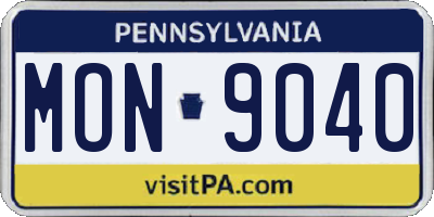 PA license plate MON9040