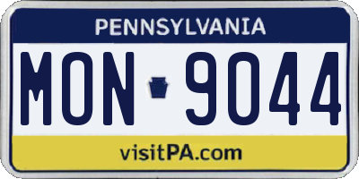 PA license plate MON9044