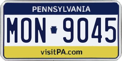 PA license plate MON9045