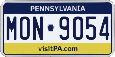 PA license plate MON9054