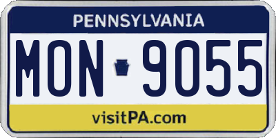 PA license plate MON9055