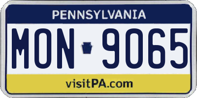 PA license plate MON9065