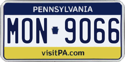 PA license plate MON9066
