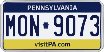 PA license plate MON9073