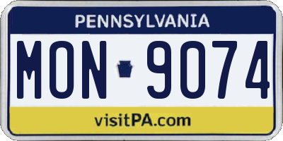 PA license plate MON9074