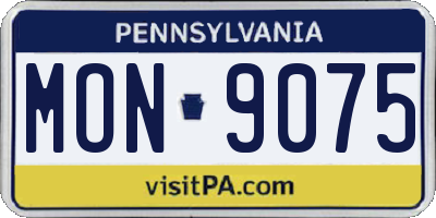 PA license plate MON9075