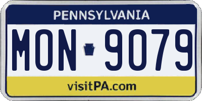 PA license plate MON9079
