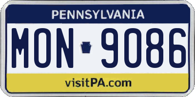 PA license plate MON9086