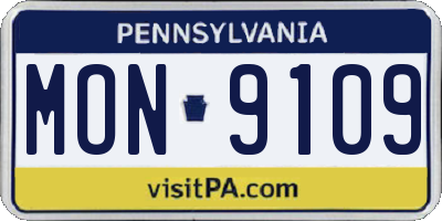 PA license plate MON9109