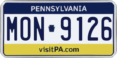 PA license plate MON9126