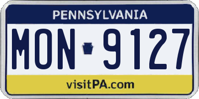 PA license plate MON9127