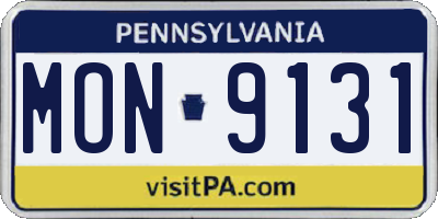 PA license plate MON9131