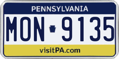 PA license plate MON9135